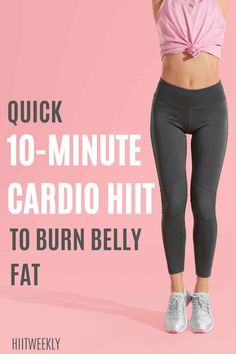 This workout will be your new go to quick workout to shred belly fat. Do this 10 minute HIIT workout each day for amazing results. 10 Minute Hiit Workout At Home, Quick Hiit Workout, Hiit Benefits