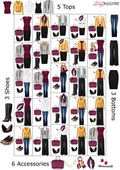 Would love to see something like this for each season. I love blue, gray, black, white. In the fall I would add burgundy or another deep red, purple. Fashion Capsule Wardrobe, Wardrobe Planning, Capsule Outfits, Fashion Capsule, Minimalist Wardrobe, Travel Wardrobe, Wardrobe Basics