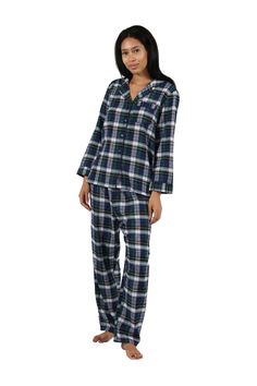 This La Cera pajama set features a classic plaid that is perfect for the Fall as well as the Holiday season! The long sleeves, notched collar and drawstring pant make this modest sleepwear the perfect way to sleep comfortably and in style. Style: PJ SetMaterial: 100% CottonPattern: Yarn Dyed PlaidNeck Style: Notched Collar Sleeve length: Long SleevesCare Instruction: Machine WashClosure: Button FrontColor: Navy, RedDimensions: 28" from top to hem (Taken from a size M) Inseam: 28"Model Number: 13 Flannel Pajama Sets, Fox Print, Flannel Pajamas, Sleep Comfortably, Notched Collar, Pj Sets, Drawstring Pants, Plaid Flannel, To Sleep