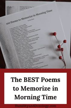 the best poem to memoize in morning time with text overlay that reads, the best poem to memoize in morning time