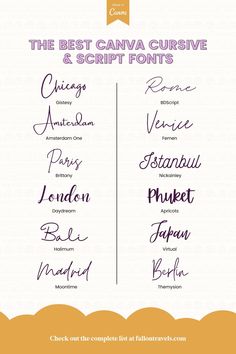 the best canva cursive and script fonts for any type of text