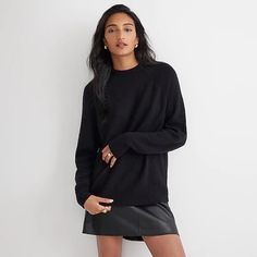 J Crew Black Sweater Nwt Xxs Runs Big Will Fit Xs-S Very Soft And Comfy Best White Shirt, Rollneck Sweater, Gray Cashmere Sweater, Roll Neck Sweater, Jcrew Women, Cotton Pullover, Swim Fashion, Black Sweater, Fashion Over 50