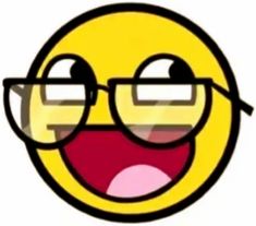 a yellow smiley face with glasses on it