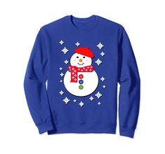 Happy Snowman Winter Christmas Xmas Sweatshirt by Scar Design. SOLD! Thank you buyer!!  In 5 colors and sizes: S- 3XL. For Men-Women. Click &  #Shop at #Amazon store Now. #snowman #cute #family #merrychristmas #winter #snowflakes #snowing #snow #uglychristmassweatshirt #xmassweatshirts #sweatshirts #christmas #xmas #newyears #xmasgifts #christmassweatshirt #holidays #holidayseason  #funnychristmastshirt #frosty #clothing #apparel #funny #funnytshirt #shirts Matching Tshirts, Winter Snowflakes, All Things Cute, Cute Family, Branded Sweatshirts, Clothing Apparel