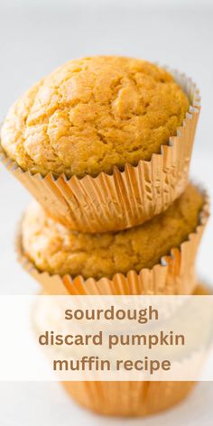 easy sourdough discard pumpkin muffins Sourdough Pumpkin Muffins, Discard Muffins, Sourdough Discard Pumpkin, Sourdough Discard Recipe, Sourdough Pumpkin, Pureed Pumpkin, Discard Recipe