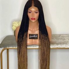 Beautiful Cornrow / Box Braid Wig Color: 2 Tone ( As Seen In The Pictures ) 26-30 Inches Long / Lace Front Neatly And Tightly Braided To Last Long Knottles Braids, Braid Wig, Wig Color, Box Braid Wig, Box Braid, Braided Wig, Colored Wigs, Cornrow, Brown Wig