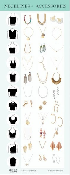 Neckline Necklace Guide, Necklace For Neckline, Necklace Guide, Jewelry Hacks, Mode Tips, Fashion Terms, Fashion Design Patterns, Fancy Jewellery Designs, Diy Fashion Hacks