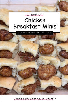 Chick-Fil-A Chicken Breakfast Minis (Recipe) Lori Conway, Crazy Busy Mama, Chicken Biscuits, Chicken Minis, Printable Recipe Card, Chicken Breakfast, Breakfast Specials, Air Fried Food, Chicken And Biscuits