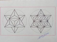 two geometric shapes are shown on a piece of paper