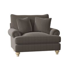 Paula Deen Home Duckling Upholstered Armchair & Reviews | Wayfair Striped Armchair, Fabric Library, Throw Pillow Fabric, Grey Armchair, Upholstered Armchair, Paula Deen, Pillow Texture, Wood Arm Chair, Living Room Furniture Chairs