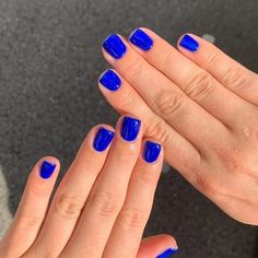 Electric Blue Nails, Work Appropriate Nails, Blue Gel Nails, Spring Nail Trends, Blue Acrylic Nails, Nail Prep, Fingernail Polish, Blue Nail Designs, Wedding Nails Design