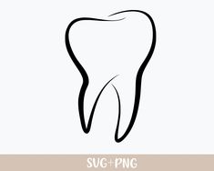 a black and white drawing of a tooth with the words suc + png on it