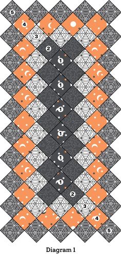 an orange and gray pattern with the words diagram 1 on it's bottom corner