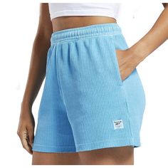 Reebok Waffle Knit High Waisted Shorts New With Tags Color Essential Blue Size S Reebok Women, Womens Reebok, Knit Shorts, Dream Clothes, Waffle Knit, High Waisted Shorts, High Waist, Color Blue, High Waisted