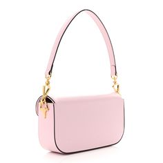 This is an authentic GUCCI Azalea Calfskin Crystal Small Horsebit 1955 Chain Shoulder Bag in Pink. This stylish shoulder bag is crafted of textured leather in pink. The bag features a leather strap and a front flap with a gold and crystal horse-bit detail. This opens to a beige fabric interior. Shoulder Bag Pink, Horse Bits, Stylish Shoulder Bag, Beige Fabric, Chain Shoulder Bag, Pink Bag, Calf Skin, Leather Straps, Gucci