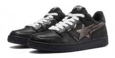 A Bathing Ape Bape SK8 Sta Black Silver Mens Nike Shoes