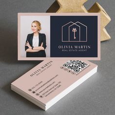 a business card designed to look like a real estate agent with a house on it