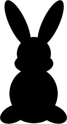 a black silhouette of a rabbit's head