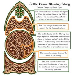 the celtic house blessing story is shown in this image, with instructions on how to use it