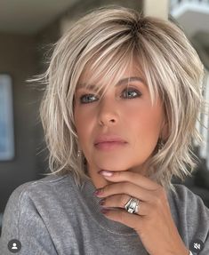 Long Layered Bob For Fine Hair, Over 55 Hairstyles, Shoulder Length Choppy Layers, Short Choppy Bob For Fine Hair, Long Angled Bob With Layers, Hair Styles For Layered Hair, Shaggy Bob For Fine Hair Over 50, Long Bob Hairstyles For Fine Hair