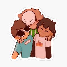 an image of three people with one holding the other's arm around their neck