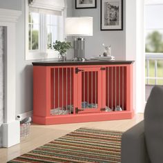 a living room scene with focus on the dog gate