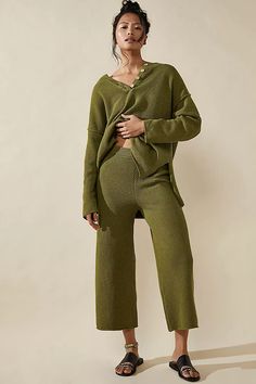 Hailee Sweater Set | Free People Hailee Sweater Set, Autumn Knitting, Outfit Oversize, Jacquard Sweater, Long Sleeve Jacket, Sleeve Jacket, Free People Sweater, Sweater Set