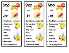 three posters with different emoticions and words in the same language, one is for stop and jot