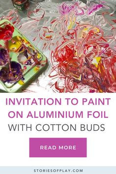 Try this fun and unique children’s art activity: Painting on Aluminum Foil with Cotton Buds! 🎨 Perfect for little artists, this quick and easy process art idea is not only engaging but also minimal mess! Encourage creativity and fine motor skills as your child explores textures and colors with this simple setup. Ready for a fun, fuss-free art day? Click to learn more and get inspired Easy Process Art, Minimal Setup, Homemade Chalk Paint, Homemade Chalk, Simple Setup, Fun Invitations, Art Matters, Creative Invitations