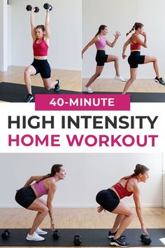 a woman doing the high intensity home workout