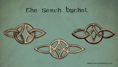 an image of three celtic knots on a blue background with the words, the search bythl