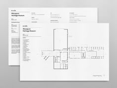 two architectural drawings are shown next to each other on top of a piece of paper