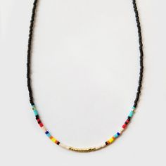 Available colors: multi, brown, black, mosaic

Size: 16" with 2" extender

Materials: 14k gold filled chain and glass seed beads

Handmade in Chicago Gold Heishi Beaded Chain Jewelry, Everyday Beaded 14k Gold-filled Necklaces, Everyday Beaded 14k Gold Filled Necklace, Everyday Beaded 14k Gold-filled Necklace, Gold Jewelry With Heishi Beads And Beaded Chain, Bohemian 14k Gold-filled Jewelry With Colorful Beads, Everyday 14k Gold Filled Beaded Necklace, Gold Heishi Beads Jewelry With Colorful Beads, Multicolor Tiny Beads 14k Gold Filled Jewelry