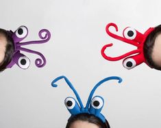 Crab Eyes Headband, Children's or Adult's Photo Prop, Pretend Play, Purple, Blue or Red Halloween Costume Group, Moana Halloween Costume, Crab Costume, Pretend Play Costumes, Claw Gloves, Bunny Cosplay, Plastic Headband, Halloween Costume Accessories, Group Halloween Costumes