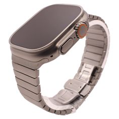 PRICES MAY VARY. 【 Stainless Steel - Titanium Color 】Crafted from Premium Stainless Steel, the band and adapter is electroplated in a precise Titanium color to match and be compatible with Apple Watch Ultra perfectly. The matte finish is smooth and soft to the touch for a comfortable fit 【Folding Buckle Clasp】The butterfly closure folds within the link bracelet. The clasp opens with a click of the two side buttons to release, to quickly and easily slide it off your wrist 【Adjustable Length】The b Apple Watch Ultra Bands, Apple Watch Ultra, Watch Ultra, Metal Bracelet, Color Crafts, Metal Band, Apple Watch Band, The Butterfly, Metal Bracelets