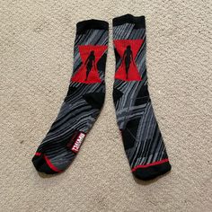 Marvel Avengers Black Widow Women’s Socks. No Tags But Never Worn/Washed. Purchased From Box Lunch. Smoke Free Home. Avengers Black Widow, Marvel Accessories, Marvel Black Widow, Black Widow Marvel, Box Lunch, Black Widow, Marvel Avengers, Hosiery, Black Red