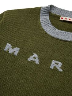 olive green, cashmere and wool blend, fine knit contrasting edge, logo print on the chest ribbed finishComposition: Lana, 70% , Cashmere, 30% Classic Green Top With Embroidered Logo, Green Cotton Sweater With Logo Print, Green Wool Sweater With Ribbed Collar, Classic Winter Tops With Logo, Green Wool Crew Neck Top, Green Wool Casual Tops, Casual Green Wool Tops, Green Embroidered Logo Sweater For Fall, Green Sweater With Embroidered Logo For Fall