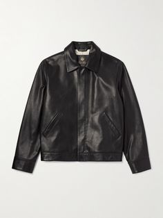 Classic lines and superior quality make Loro Piana's 'Yabu' jacket a worthwhile investment. It's made from leather that'll break in particularly well with time, the soft, full grain will take scuffs and creases on the chin, so to speak. Formal Black Leather Jacket With Padded Collar, Luxury Leather Jacket With Padded Collar For Business, Luxury Leather Jacket With Padded Collar For Work, Luxury Leather-lined Outerwear For Work, Leather Jacket Outfit Men, Loro Piana Men, Leather Jacket For Men, Leather Jacket Outfits, Winter Fits