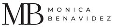 the logo for monica benavidez, an italian fashion designer who has been named as one of the most beautiful women in the world