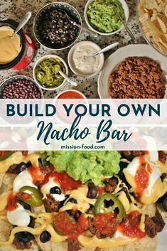 the nacho bar is loaded with lots of toppings