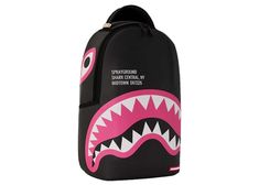 Check out the Sprayground Shark Central Pink DLXSV Backpack Black/Pink available on @StockX Sprygraund Backpack, Sprayground Backpack Pink, Jordan 1 Green, Pretty Lifestyle, Sprayground Backpack, Pretty Backpacks, Spray Ground, Shark Backpack, Birthday Ideas For Her