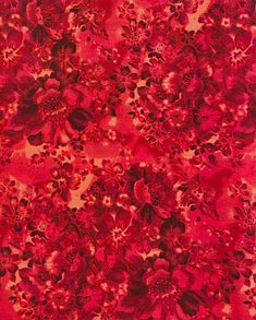 a red and black floral print fabric