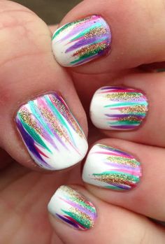 60 + Waterfall Nails Design Ideas for your Holiday – OSTTY Kids Nail Designs, Kids Nails, Nail Art For Kids, Cute Nail Art Designs, Colorful Nail, S Nails, Easy Nails, Nails For Kids