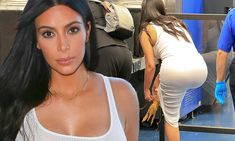 Kim Kardashian takes off her heels as she goes through airport security | Daily Mail Online Burbank California, Bob Hope, At Airport, Airport Security, Kris Jenner, Khloe Kardashian, Kim Kardashian, Daily Mail, White Dress