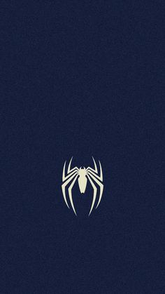 a white spider logo on a dark blue background