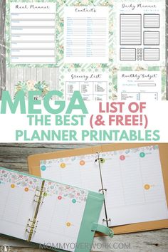 the ultimate meal planner printables with text overlay that reads mega list of the best and free planner printables