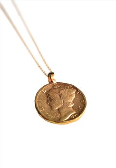 Handcrafted vintage-inspired 1927 Liberty dime etched coin. 14K gold-filled chain/bronze pendant, 14k gold or sterling silver Standard Adjustable 18"+ 2" Rope chain Adjustable 20" + 2" Handcrafted in Los Angeles Vintage Yellow Gold Brass Coin Necklace, Timeless 14k Gold Coin Pendant Necklace, Timeless Antique Gold Medallion Jewelry, Vintage Coin-shaped Tarnish Resistant Jewelry, Classic Yellow Gold Coin Pendant Necklace, Vintage Tarnish-resistant Coin-shaped Jewelry, Classic Brass Jewelry With Coin Pendant, Classic Gold Medallion Necklace Tarnish Resistant, Vintage Gold Jewelry With Coin Pendant