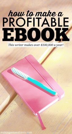 a pink notebook with a toothbrush in it and the title how to make a portable e - book