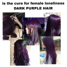 Purple To Black Hair, Hair Color Ideas Dark Purple, Purple On Black Hair, Dark Black Purple Hair, Dark Purple Hair Black Women, Dark Purple Hair Aesthetic, Black And Purple Hair Ideas