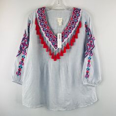 Chico’s Tassel Trim Top Sz:2 Nwt New With Tags Size 2 Chest 46 Length 27 2211 B39 7/9 Long Sleeve Fringe Top For Vacation, Fall Vacation Tops With Fringe, Multicolor Tassel Tops For Spring, Casual Fringe Blouse For Spring, V-neck Fringe Top For Fall, Bohemian Turquoise Tassel Necklace, Adjustable, Trim Top, Tassels, Top Blouse